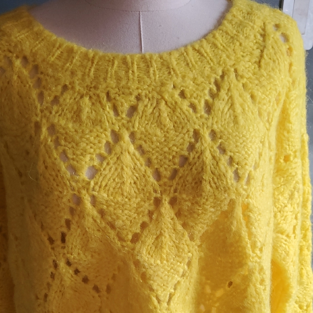 Sleeping On Snow Sunny Yellow Women's Knit Sweater - Picture 7 of 15